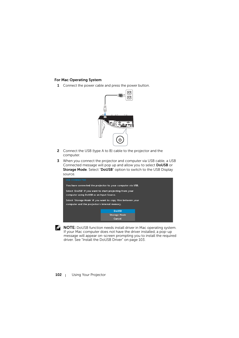 For mac operating system | Dell S510 Interactive Projector User Manual | Page 102 / 154