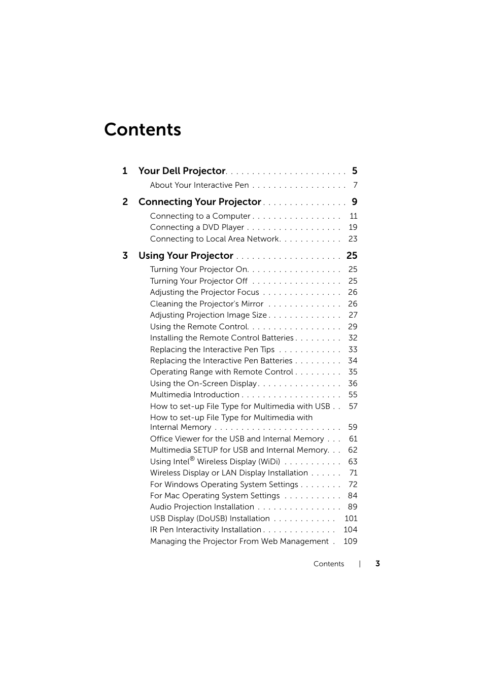 Dell S510 Interactive Projector User Manual | Page 3 / 154