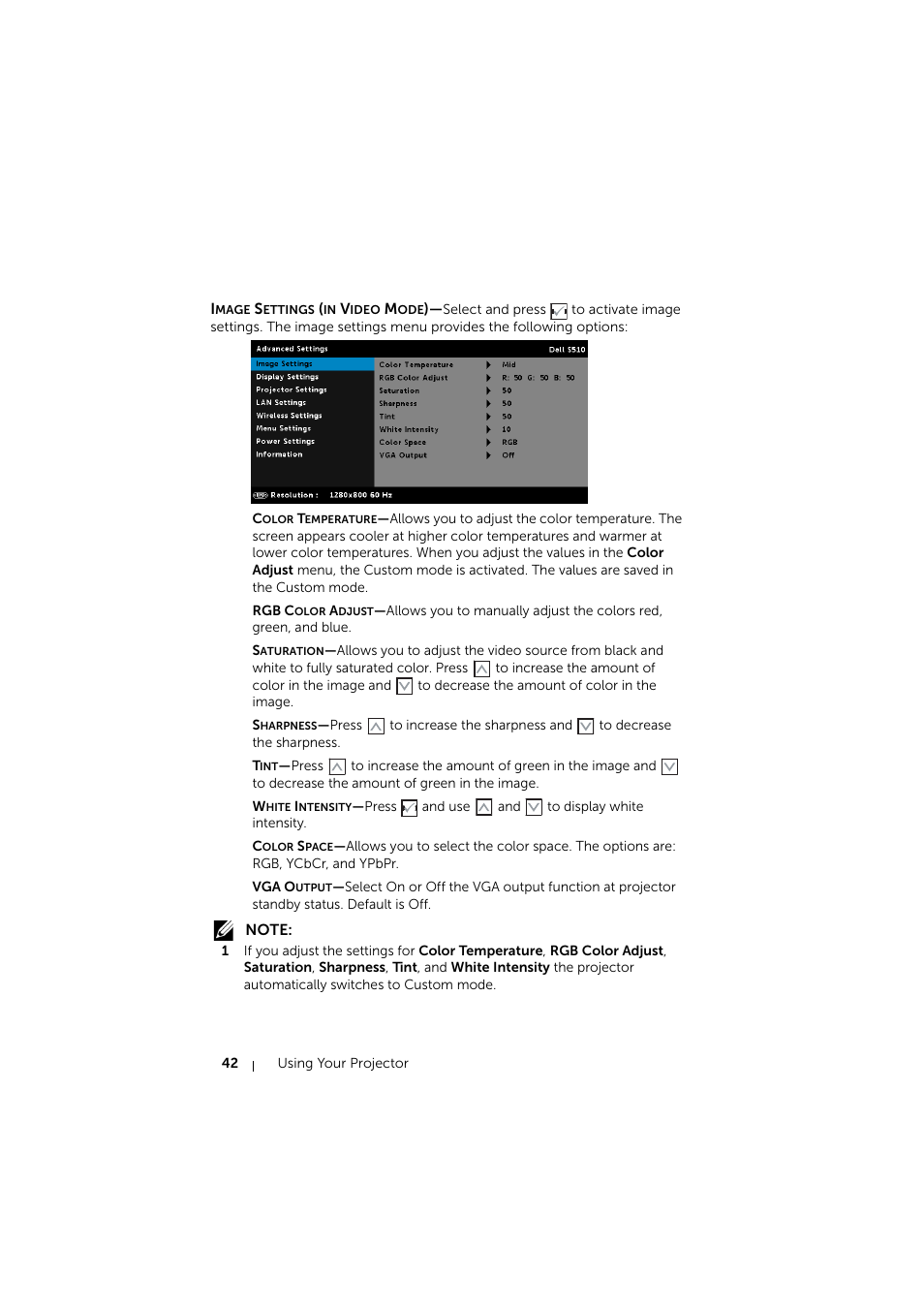 Dell S510 Interactive Projector User Manual | Page 42 / 154