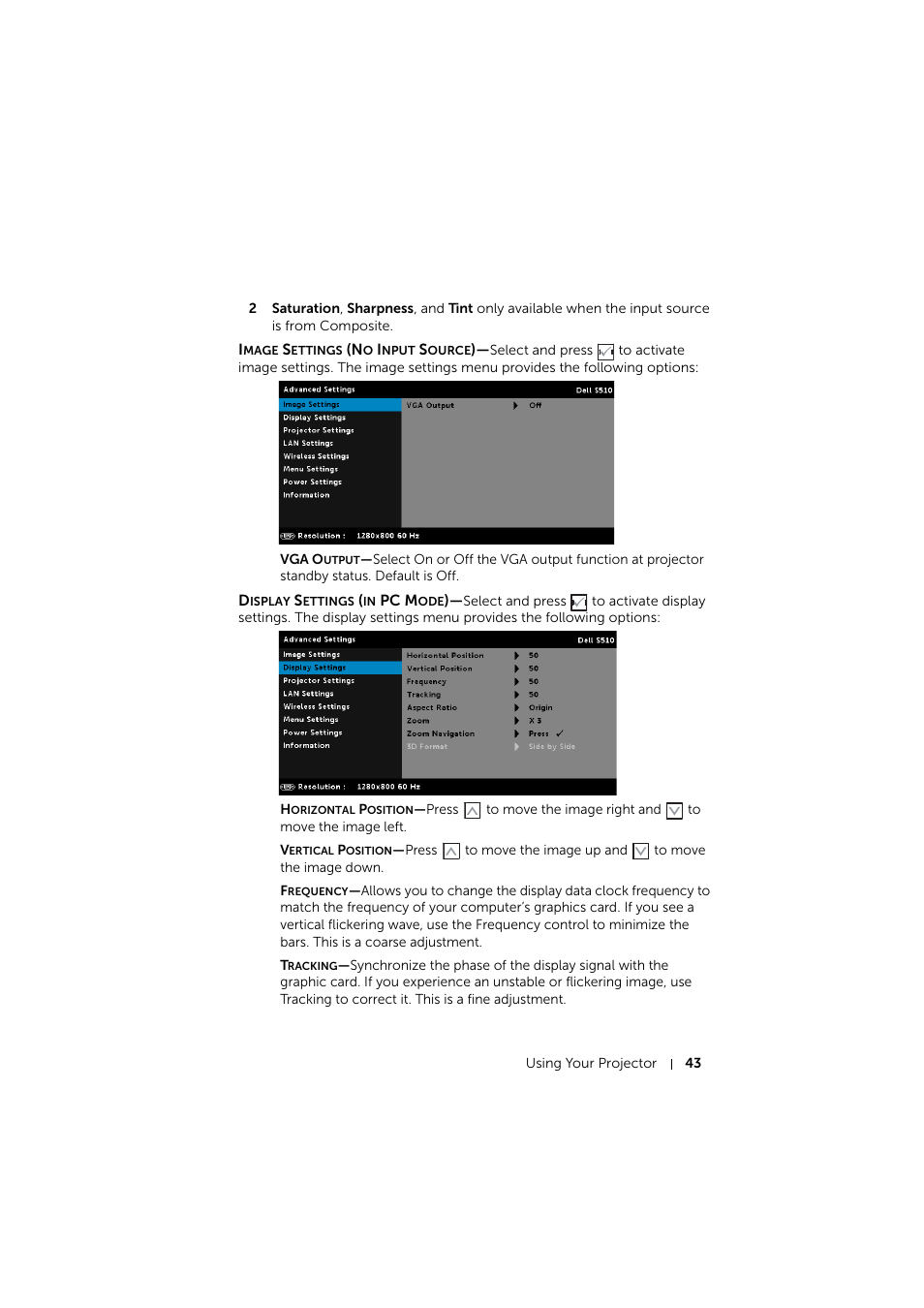 Dell S510 Interactive Projector User Manual | Page 43 / 154