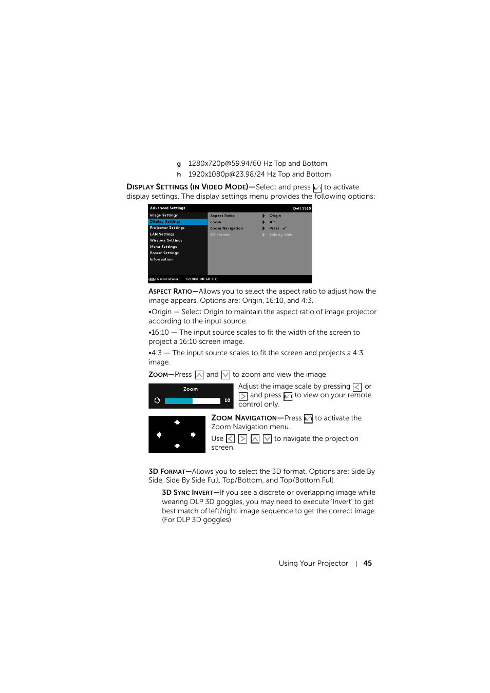Dell S510 Interactive Projector User Manual | Page 45 / 154