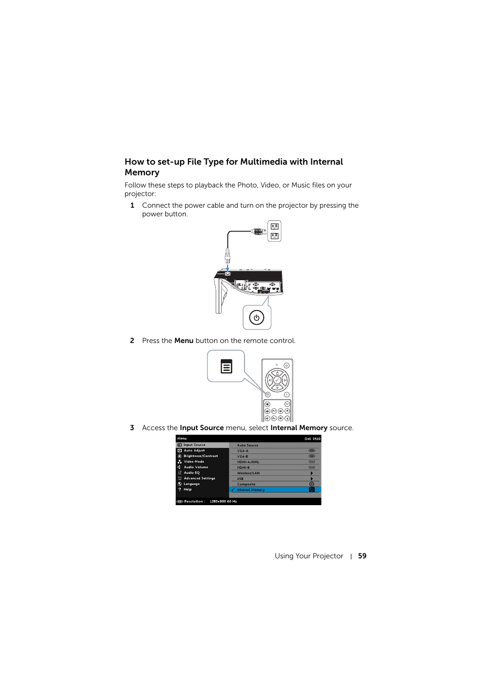 Dell S510 Interactive Projector User Manual | Page 59 / 154