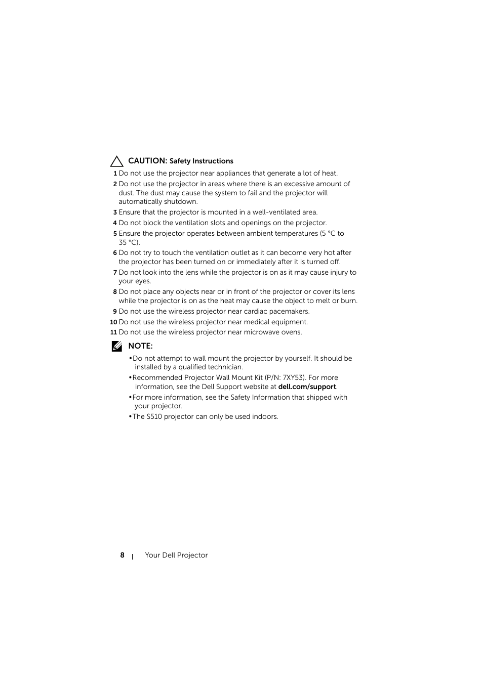 Dell S510 Interactive Projector User Manual | Page 8 / 154