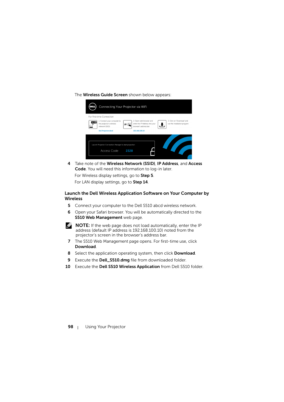 Dell S510 Interactive Projector User Manual | Page 98 / 154
