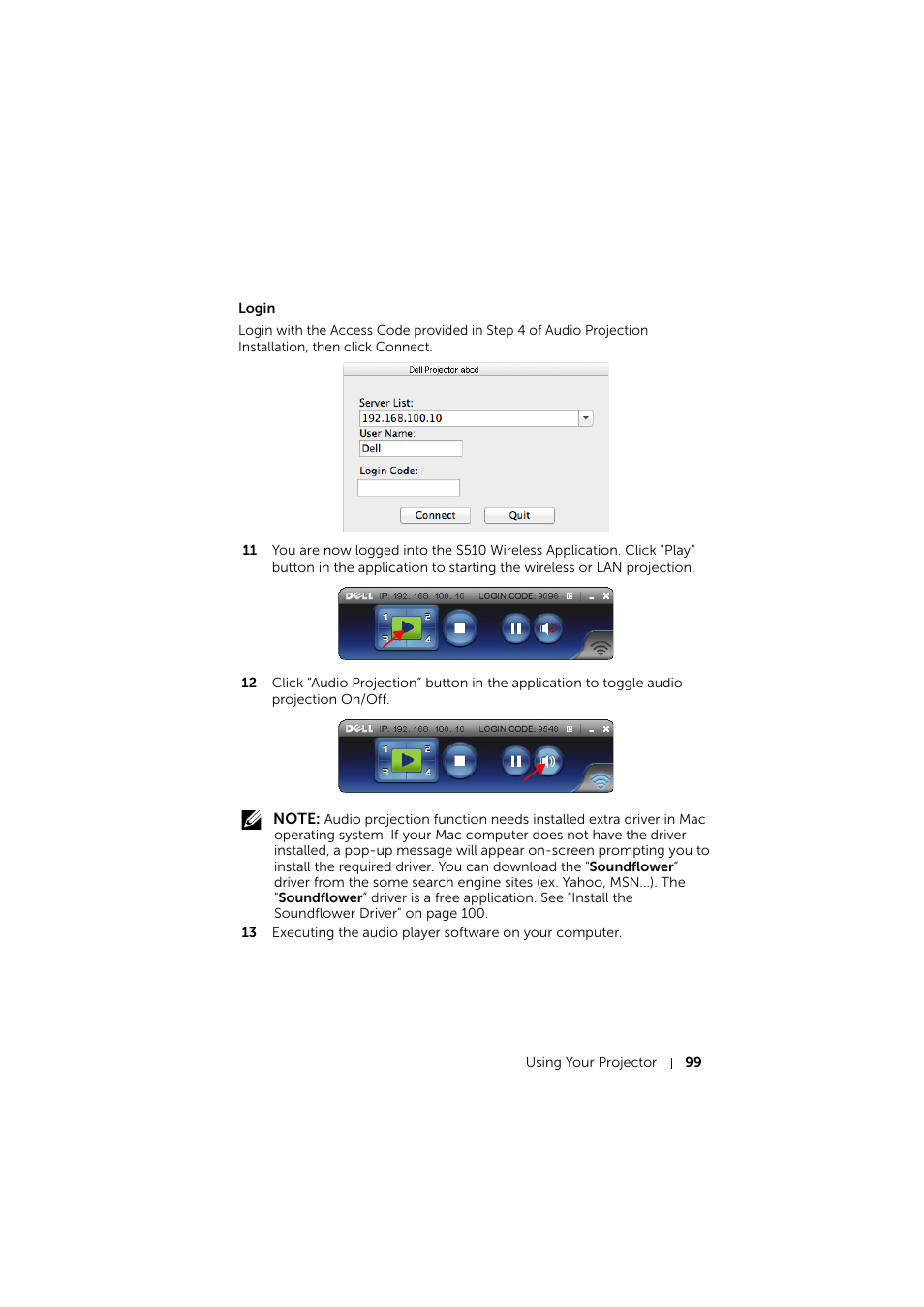 Login | Dell S510 Interactive Projector User Manual | Page 99 / 154