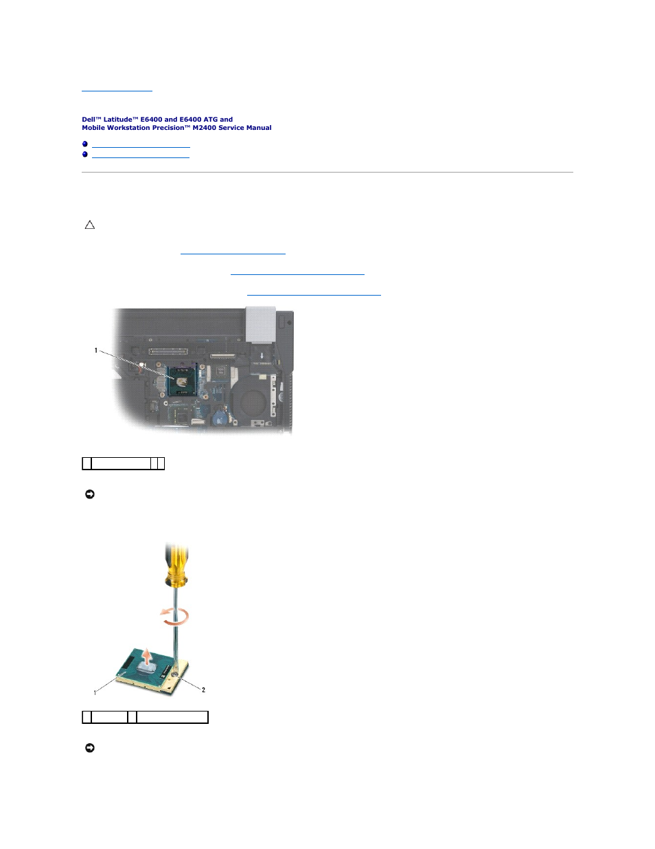 Processor module, Removing the processor module | Dell Precision M2400 (Mid 2008) User Manual | Page 19 / 100