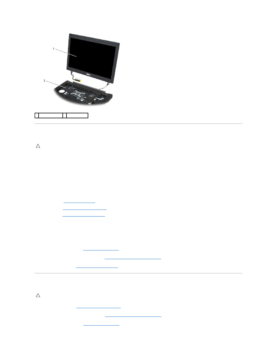 Replacing the display assembly (e6400 and m2400), Removing the display assembly (e6400 atg) | Dell Precision M2400 (Mid 2008) User Manual | Page 27 / 100