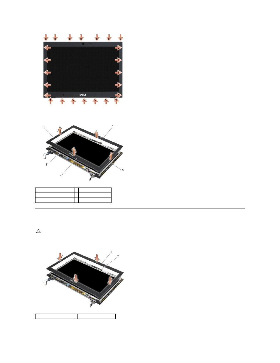 Replacing the display bezel (e6400 and m2400) | Dell Precision M2400 (Mid 2008) User Manual | Page 30 / 100