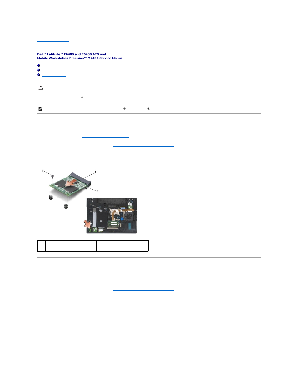 Removing an fcm from the wwan/fcm slot, Removing an fcm from the wpan/uwb/fcm slot | Dell Precision M2400 (Mid 2008) User Manual | Page 48 / 100