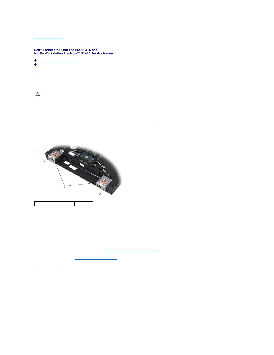 Hinge covers, Removing the hinge covers, Replacing the hinge covers | Dell Precision M2400 (Mid 2008) User Manual | Page 62 / 100