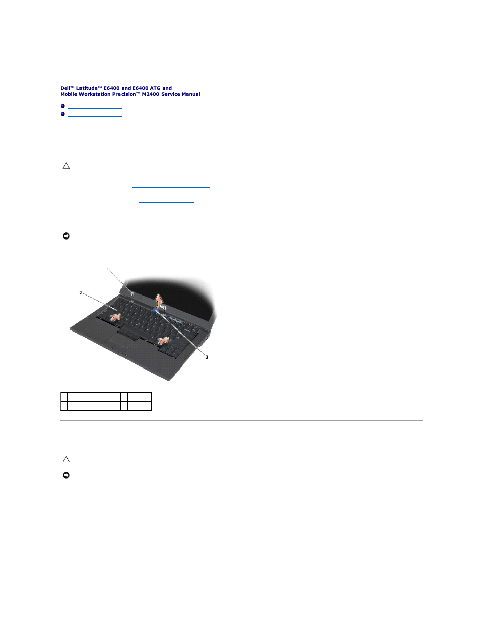 Keyboard, Removing the keyboard, Replacing the keyboard | Dell Precision M2400 (Mid 2008) User Manual | Page 63 / 100