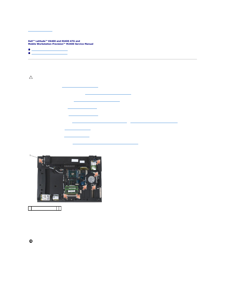 Palm rest assembly, Removing the palm rest assembly | Dell Precision M2400 (Mid 2008) User Manual | Page 72 / 100