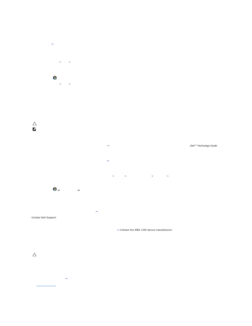 Ieee 1394 device problems, Lockups and software problems | Dell Precision M2400 (Mid 2008) User Manual | Page 90 / 100