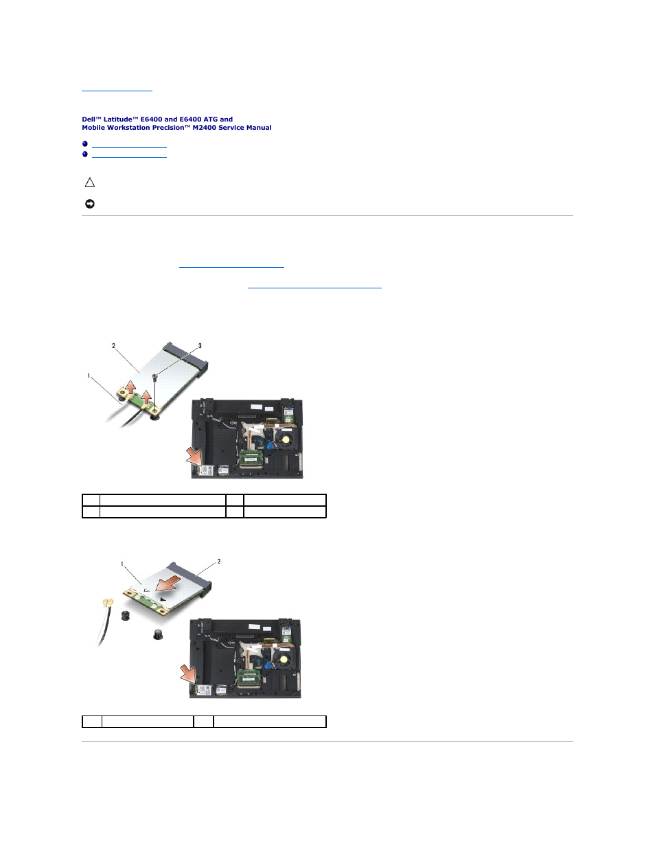Wwan card, Removing a wwan card, Replacing a wwan card | Dell Precision M2400 (Mid 2008) User Manual | Page 99 / 100
