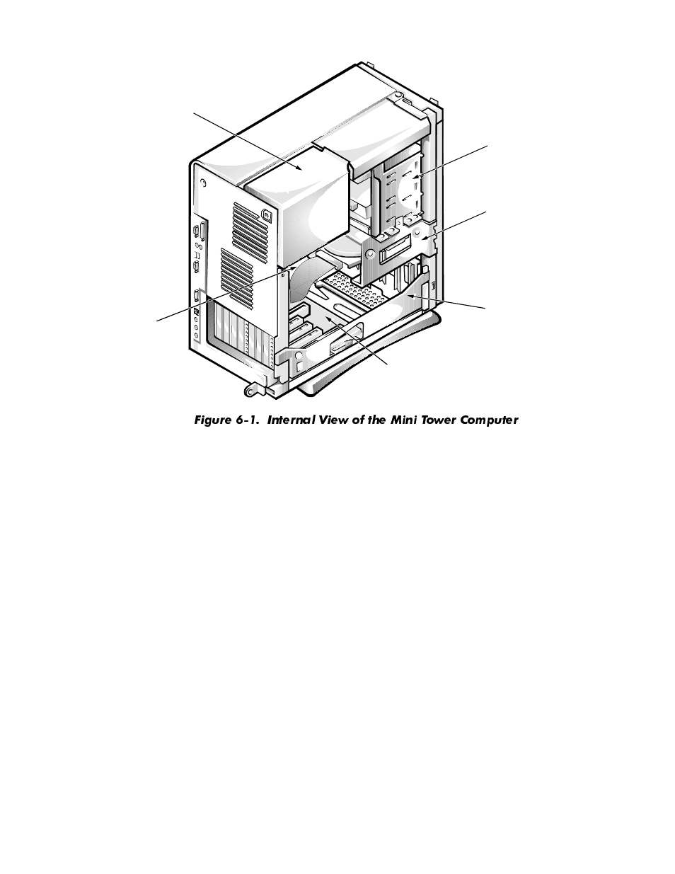 Figure 6-1, Internal view of the mini tower computer -3 | Dell OptiPlex GX1p User Manual | Page 119 / 170