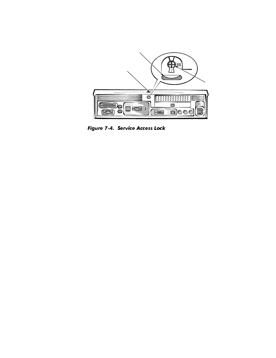 Figure 7-4, Service access lock -5 | Dell OptiPlex GX1p User Manual | Page 147 / 170