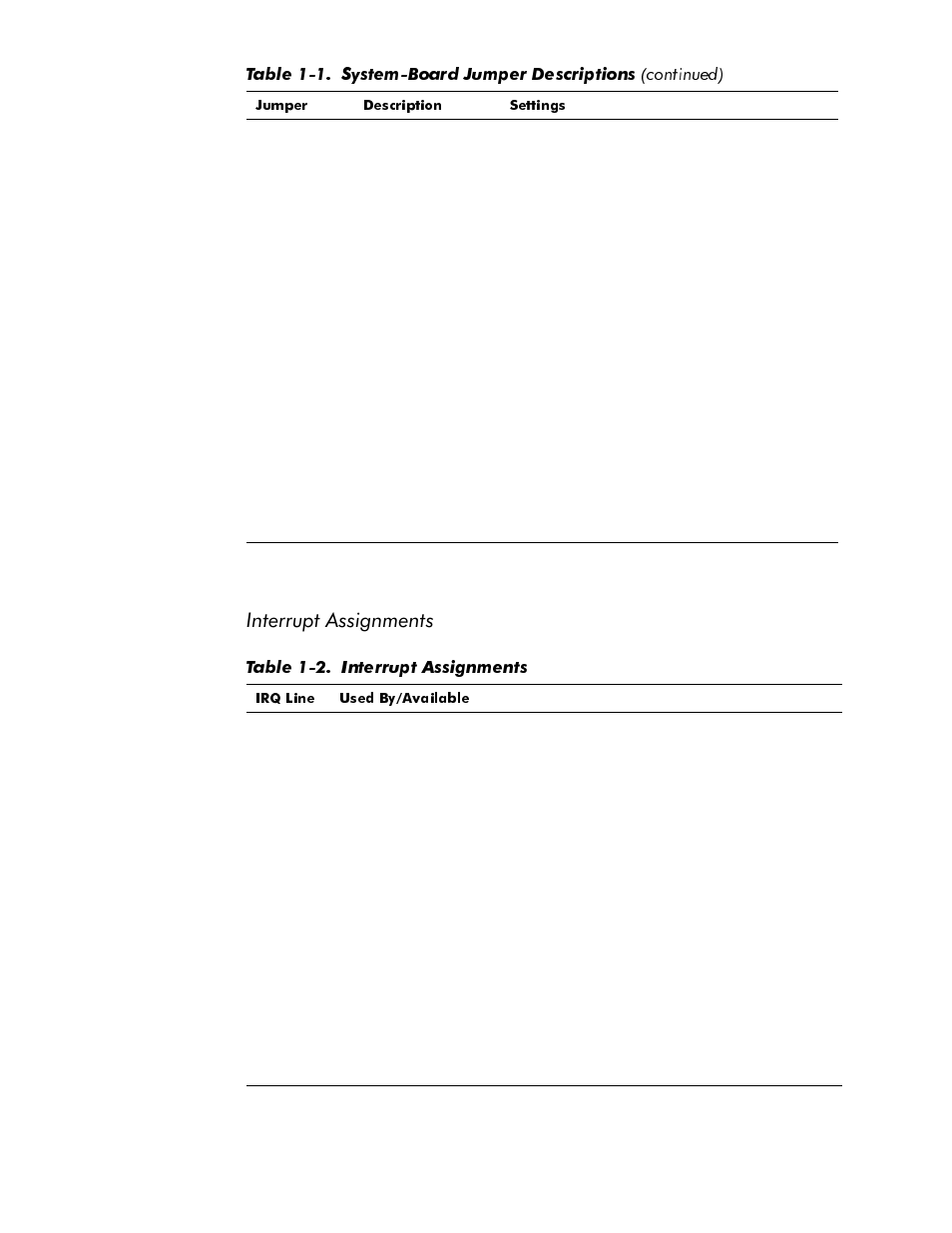 Interrupt assignments -20, Table 1-2, Qwhuuxsw$vvljqphqwv | Dell OptiPlex GX1p User Manual | Page 32 / 170