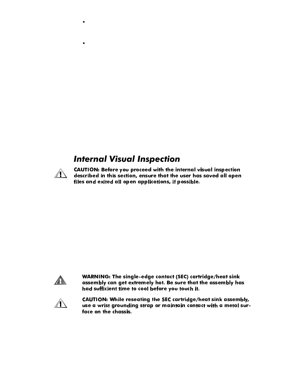Internal visual inspection, Internal visual inspection -4, Qwhuqdo9lvxdo,qvshfwlrq | Dell OptiPlex GX1p User Manual | Page 56 / 170