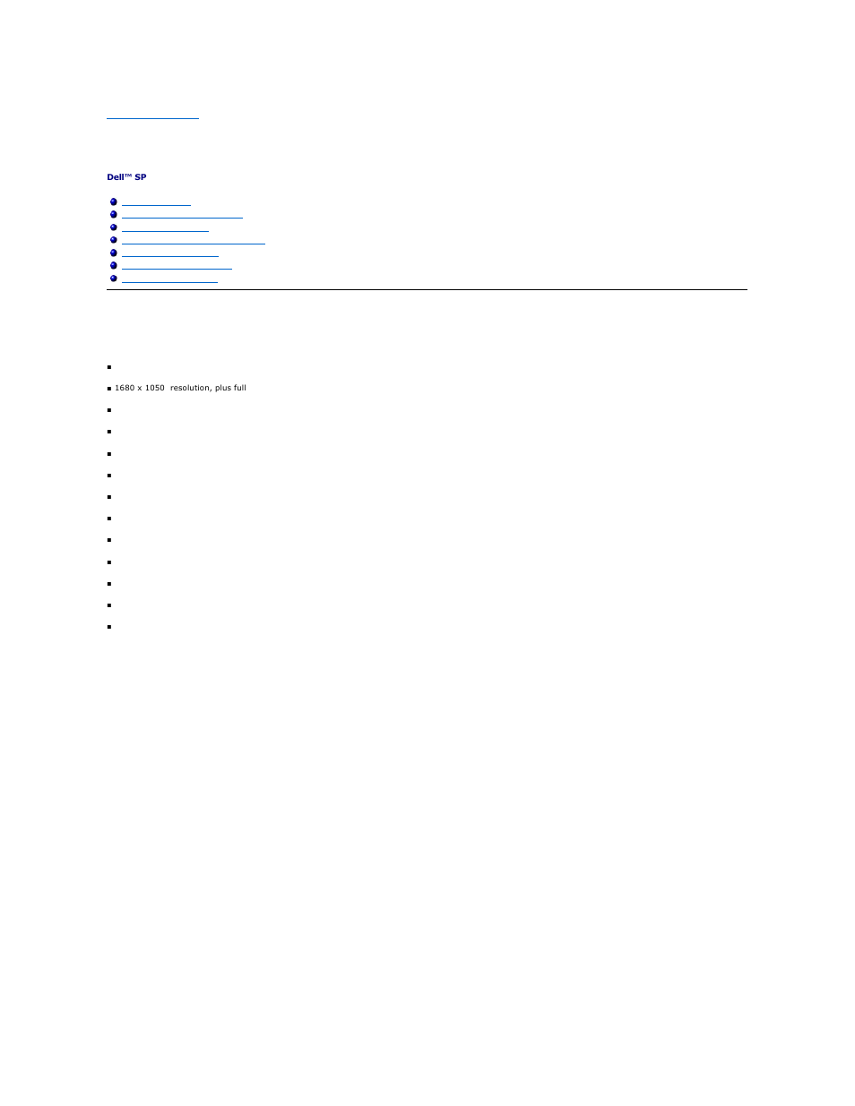 About your monitor, Product features, Identifying parts and controls front view | Dell SP2208WFP Monitor User Manual | Page 2 / 33