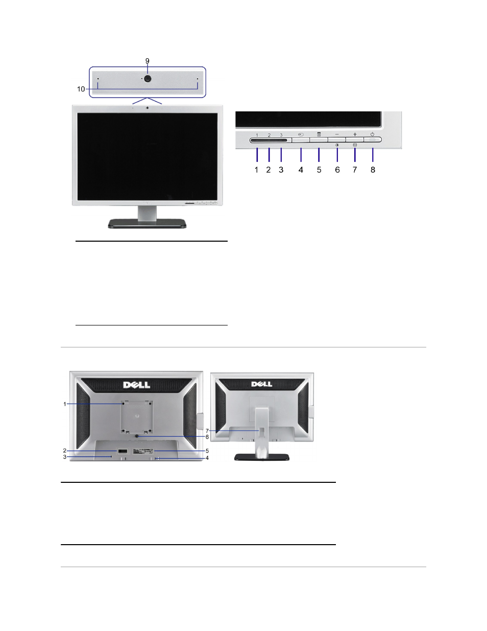 Back view | Dell SP2208WFP Monitor User Manual | Page 3 / 33