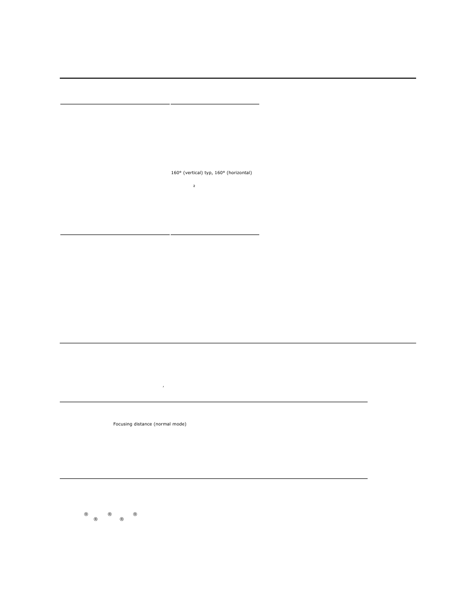 Webcam-mic specifications, Flat panel specifications, Camera - mic specifications | Dell SP2208WFP Monitor User Manual | Page 9 / 33