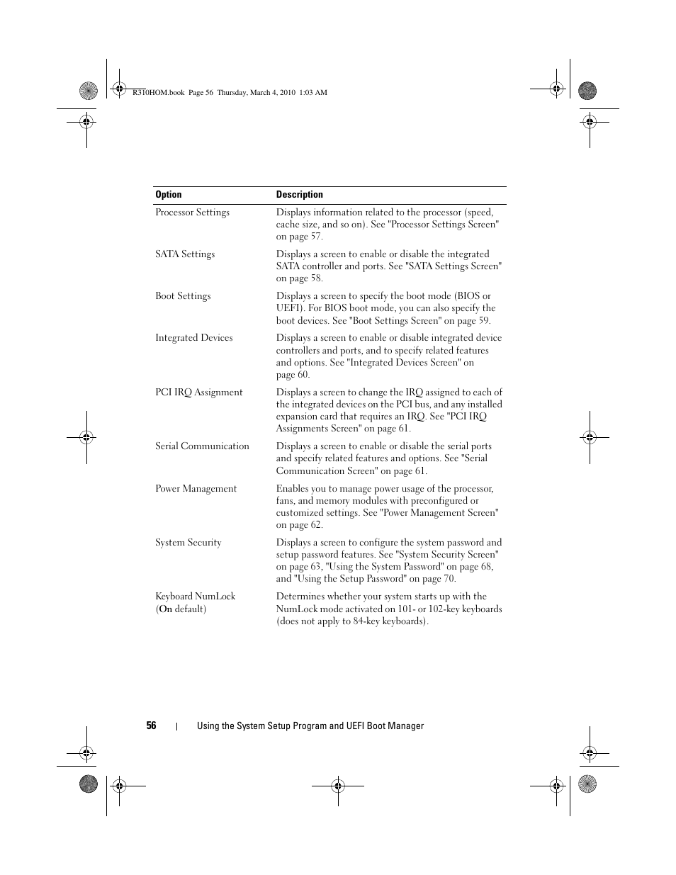 Dell PowerEdge R310 User Manual | Page 56 / 176