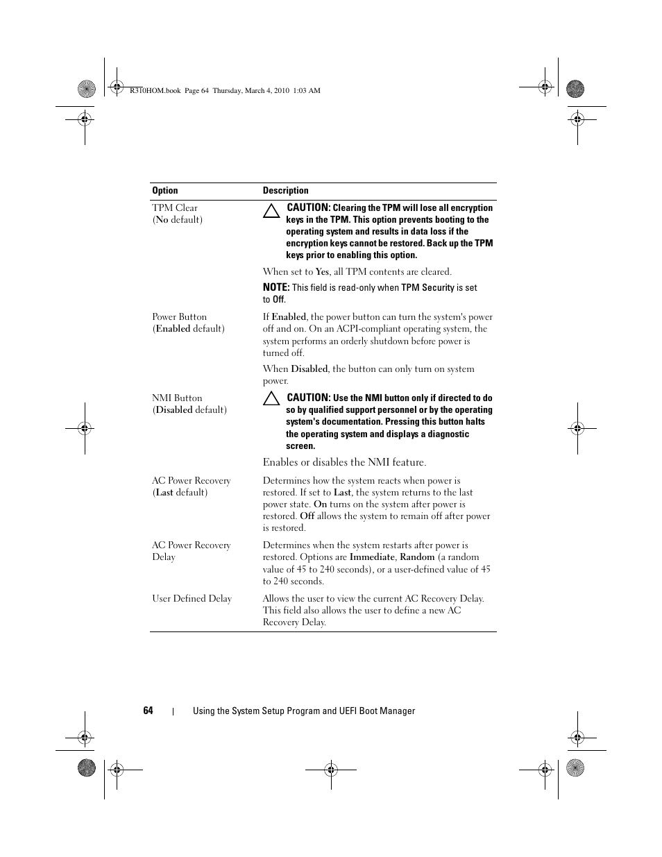 Dell PowerEdge R310 User Manual | Page 64 / 176