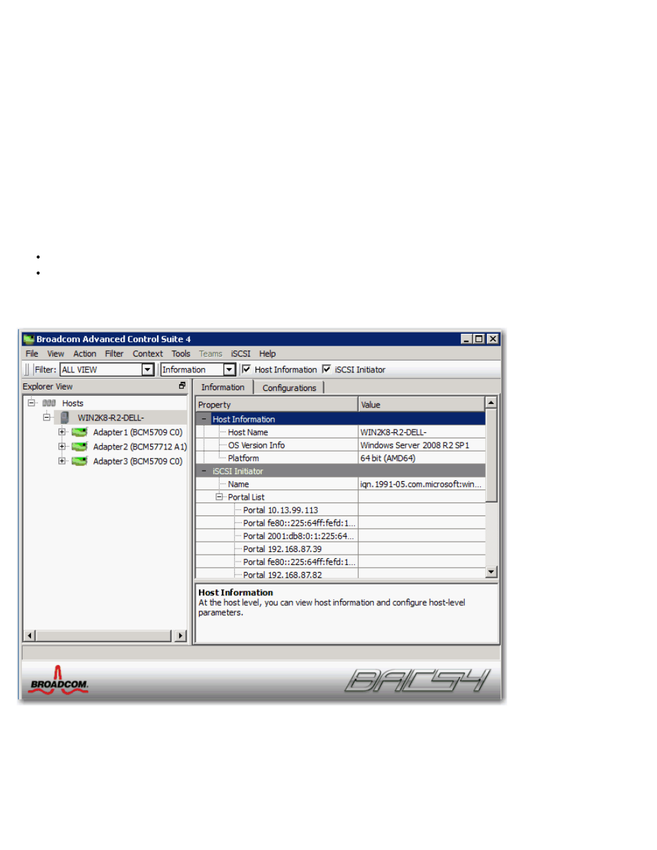 Managing the host | Dell Broadcom NetXtreme Family of Adapters User Manual | Page 102 / 175