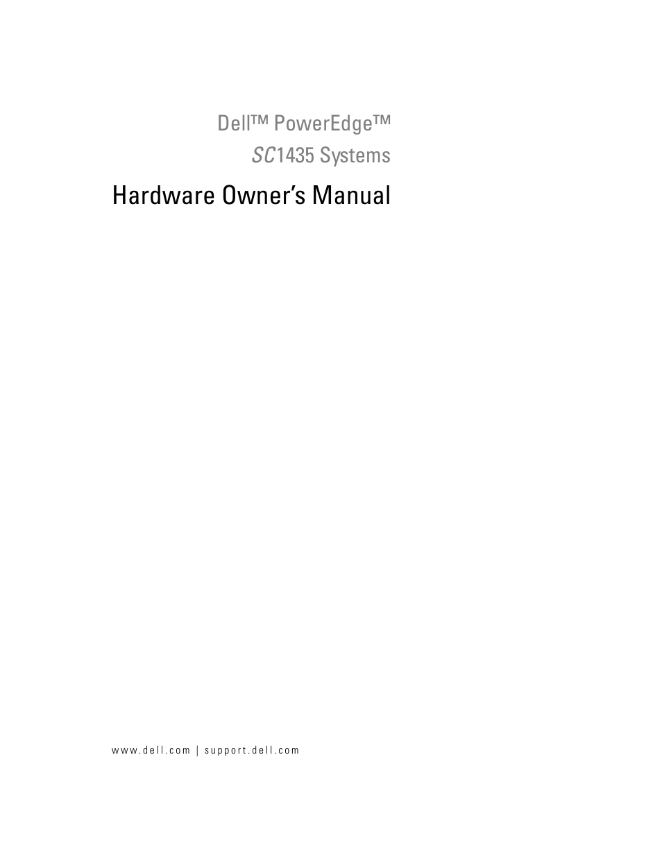 Dell PowerEdge SC1435 User Manual | 132 pages