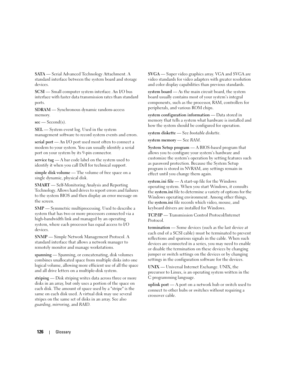 Dell PowerEdge SC1435 User Manual | Page 126 / 132