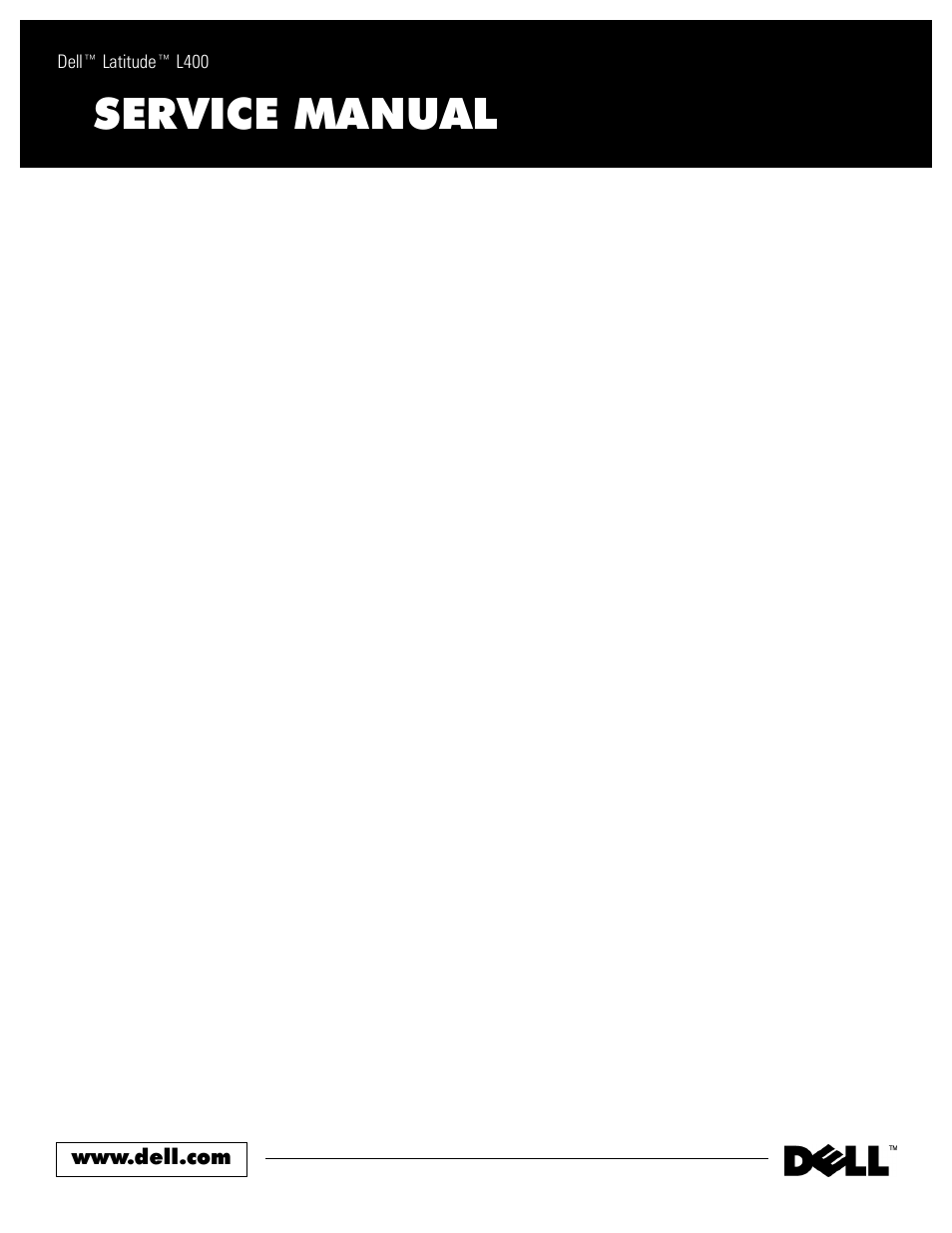 Service manual | Dell Latitude L400 User Manual | Page 3 / 44