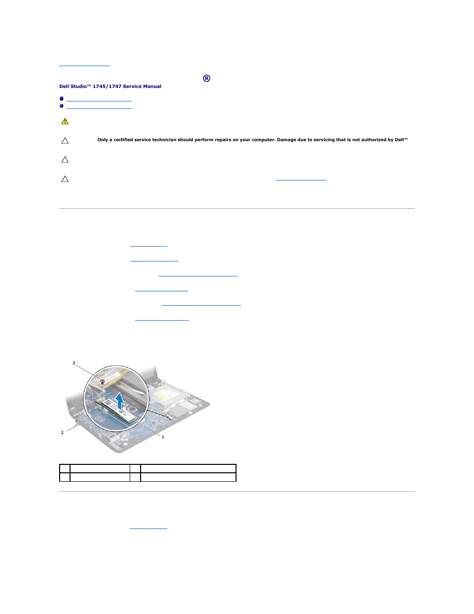 Internal card with bluetooth® wireless technology, Removing the bluetooth card, Replacing the bluetooth card | Dell Studio 1745 (Mid 2009) User Manual | Page 10 / 61
