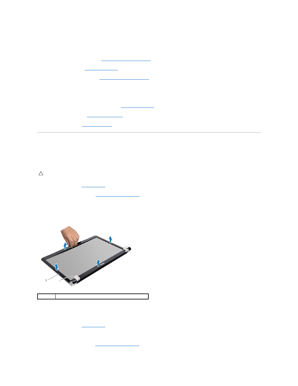 Display bezel, Removing the display bezel, Replacing the display bezel | Dell Studio 1745 (Mid 2009) User Manual | Page 25 / 61