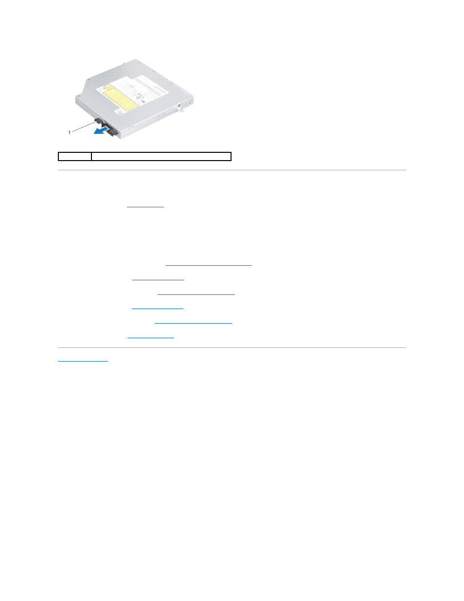 Replacing the optical drive | Dell Studio 1745 (Mid 2009) User Manual | Page 43 / 61