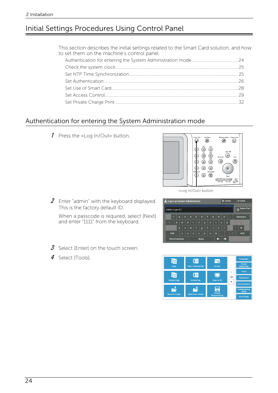 Initial settings procedures using control panel | Dell C5765DN MFP Color Laser Printer User Manual | Page 24 / 53