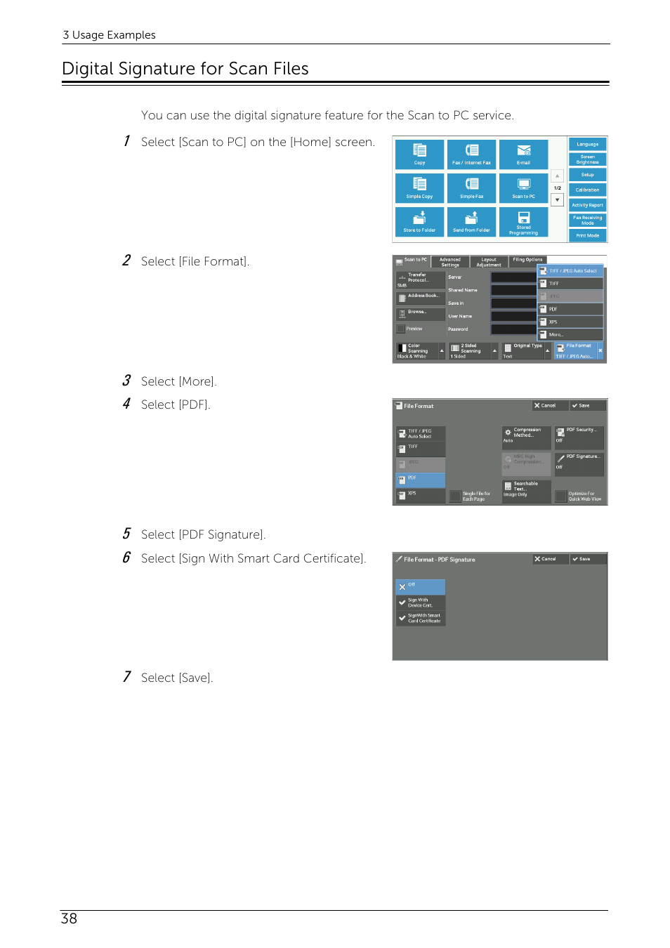 Digital signature for scan files | Dell C5765DN MFP Color Laser Printer User Manual | Page 38 / 53