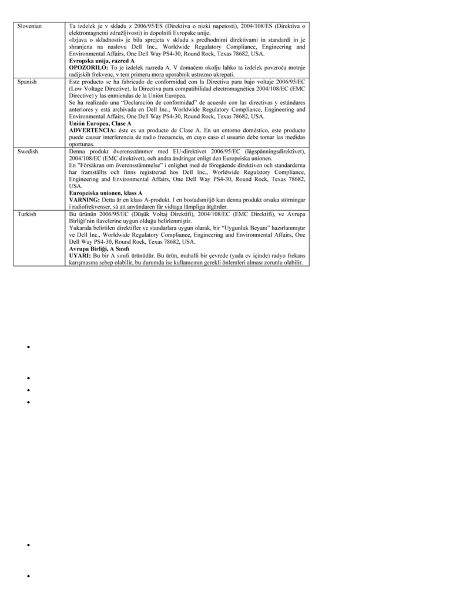 Canadian regulatory information (canada only) | Dell Broadcom NetXtreme Family of Adapters User Manual | Page 252 / 264