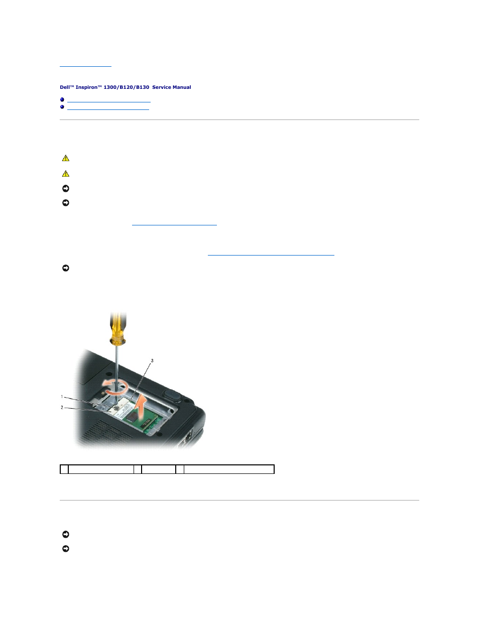 Microprocessor module, Removing the microprocessor module, Installing the microprocessor module | Dell Inspiron B130 User Manual | Page 12 / 44