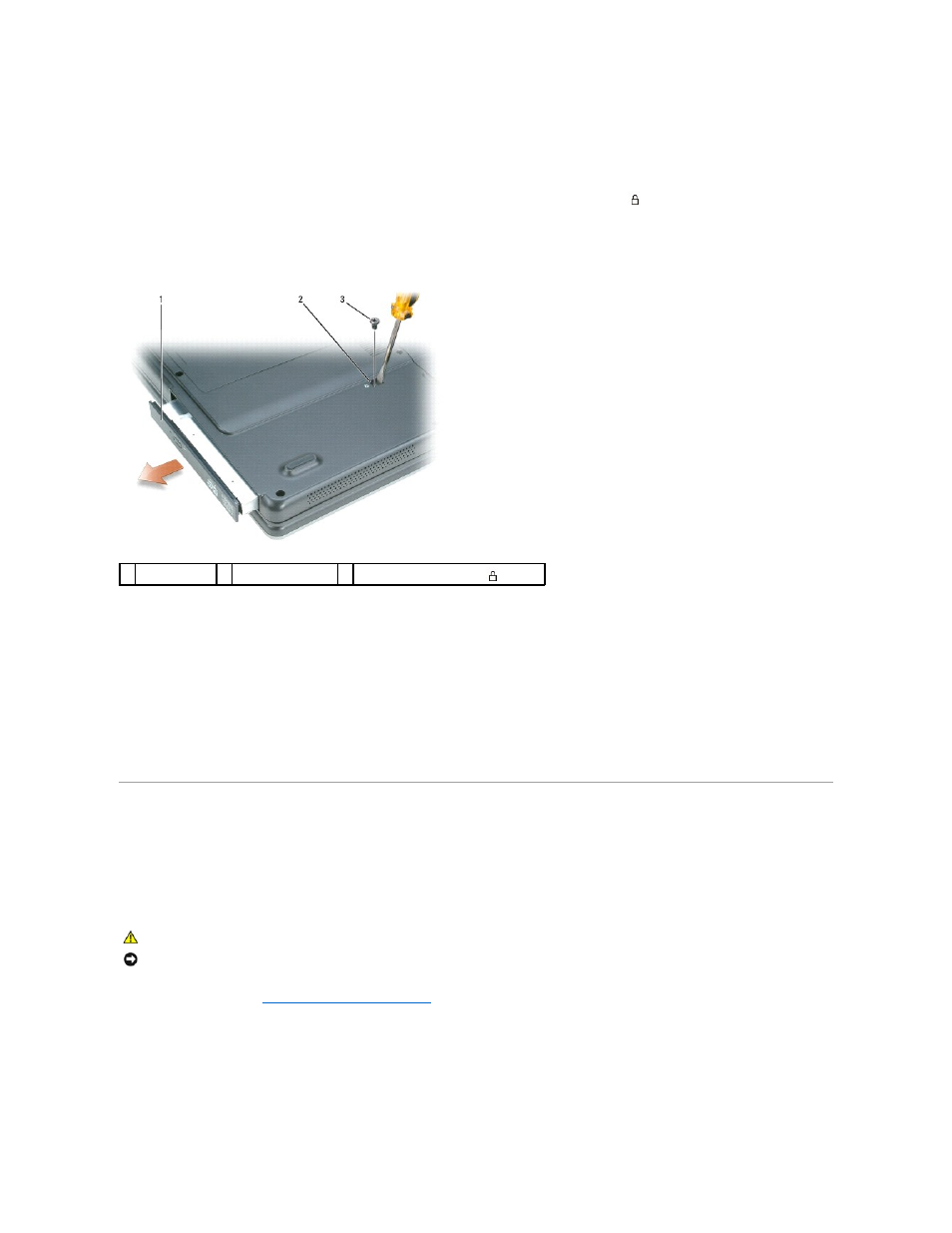 Mini pci card, Installing the optical drive, Removing the mini pci card | Dell Inspiron B130 User Manual | Page 42 / 44