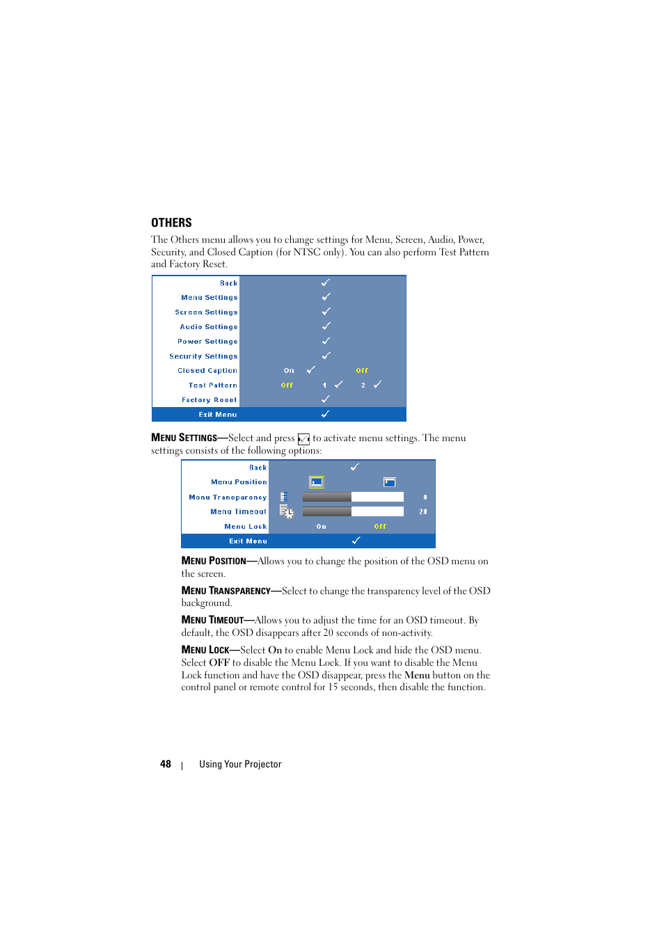 Others | Dell S300w Projector User Manual | Page 48 / 109