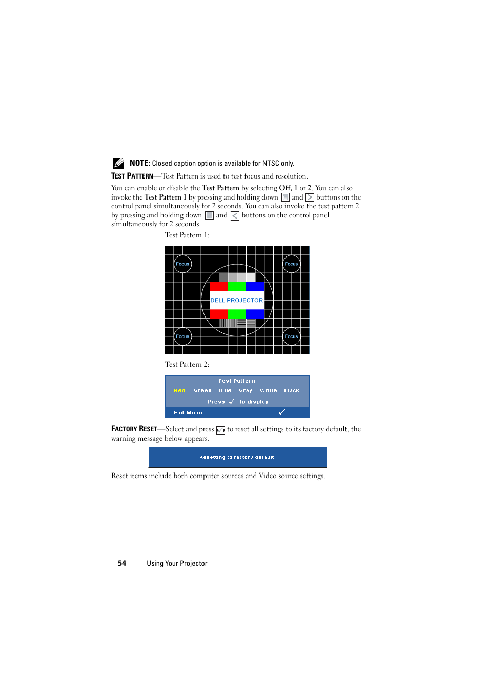 Dell S300w Projector User Manual | Page 54 / 109