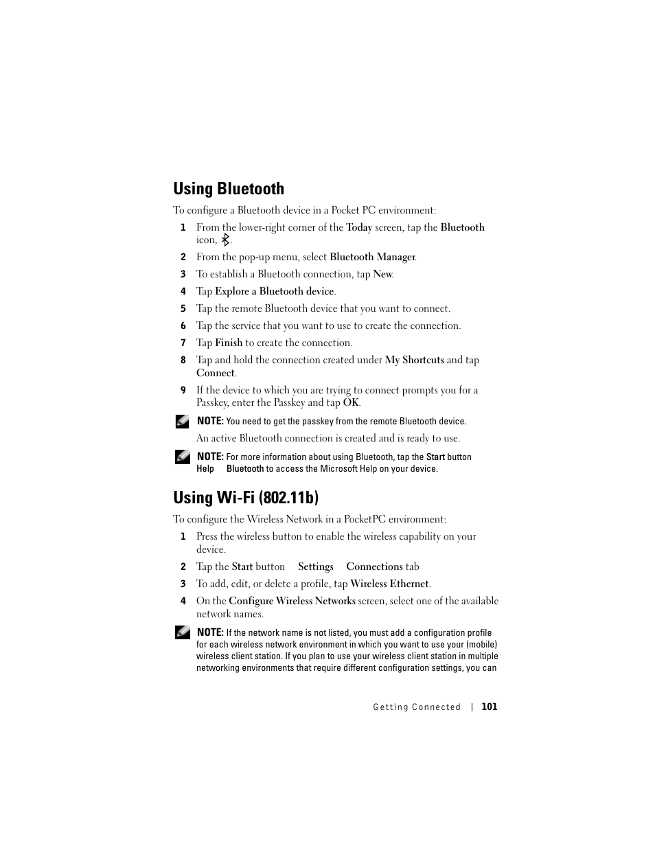 Using bluetooth | Dell AXIM X3 User Manual | Page 101 / 178