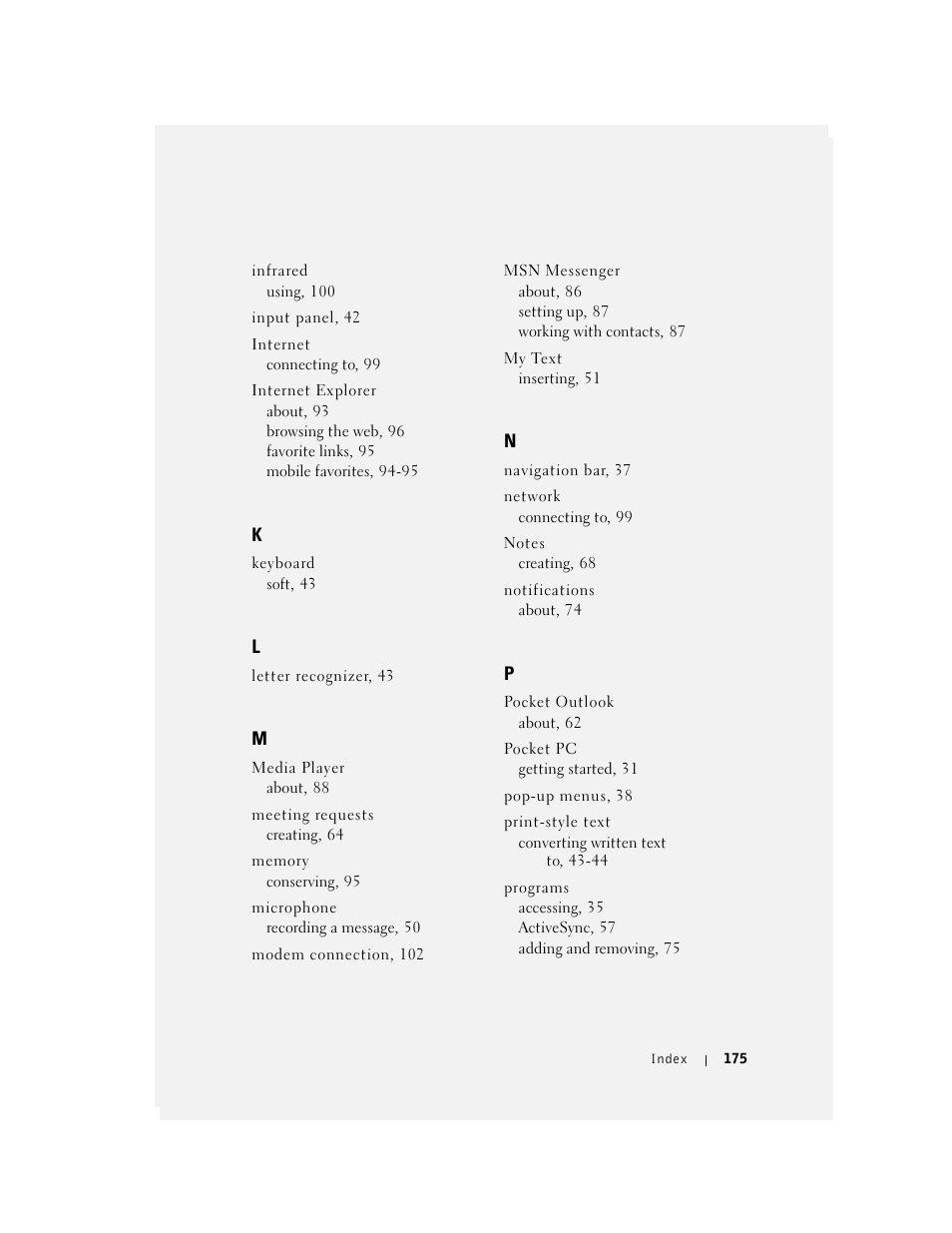 Dell AXIM X3 User Manual | Page 175 / 178