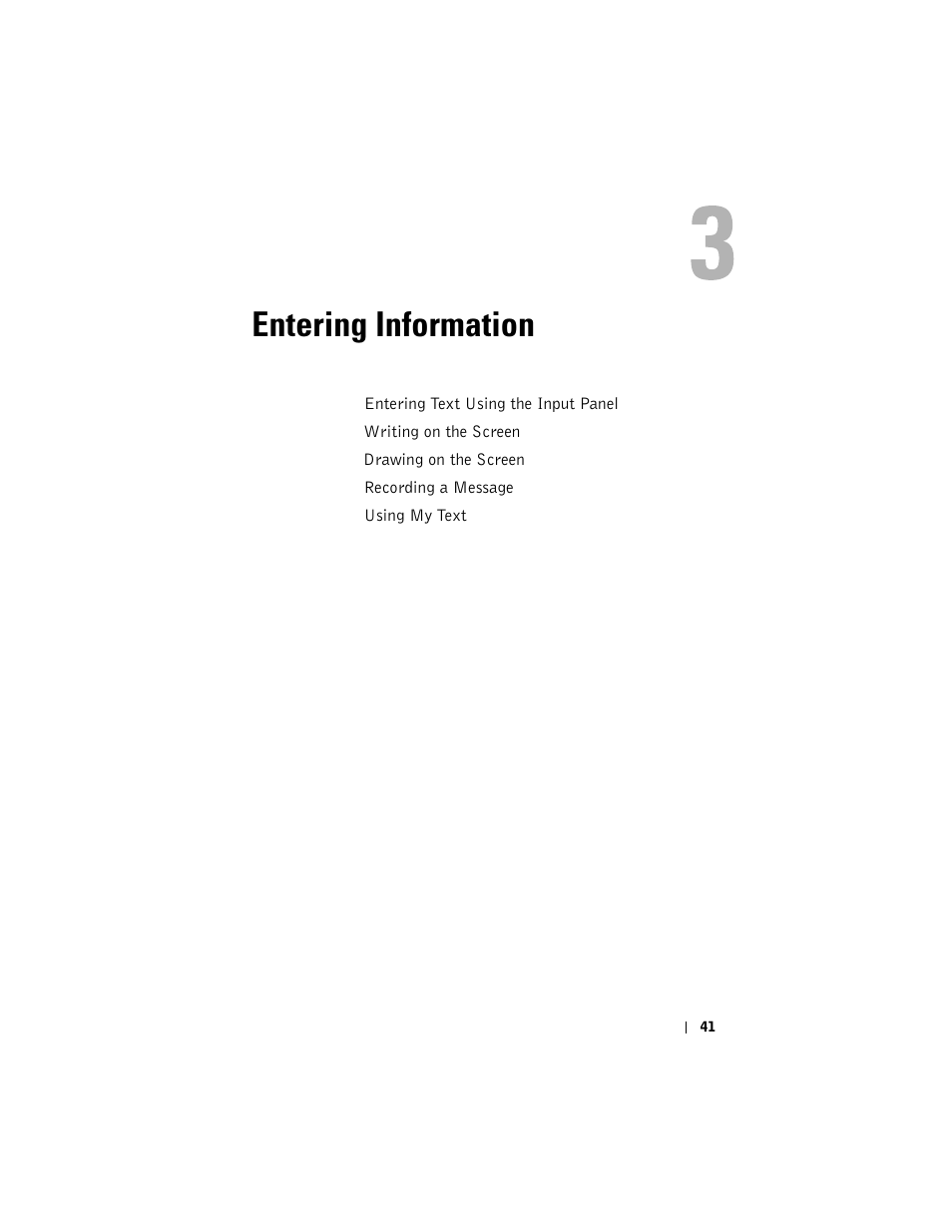 Entering information | Dell AXIM X3 User Manual | Page 41 / 178