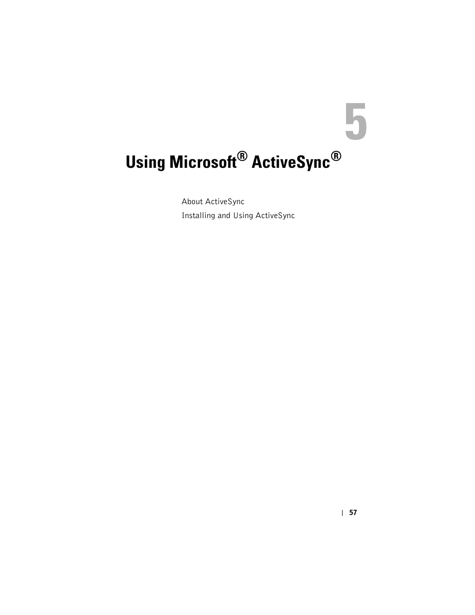 Using microsoft, Activesync | Dell AXIM X3 User Manual | Page 57 / 178