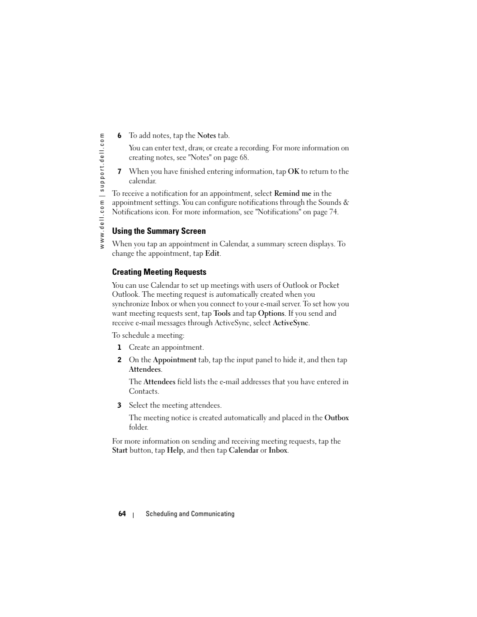 Dell AXIM X3 User Manual | Page 64 / 178