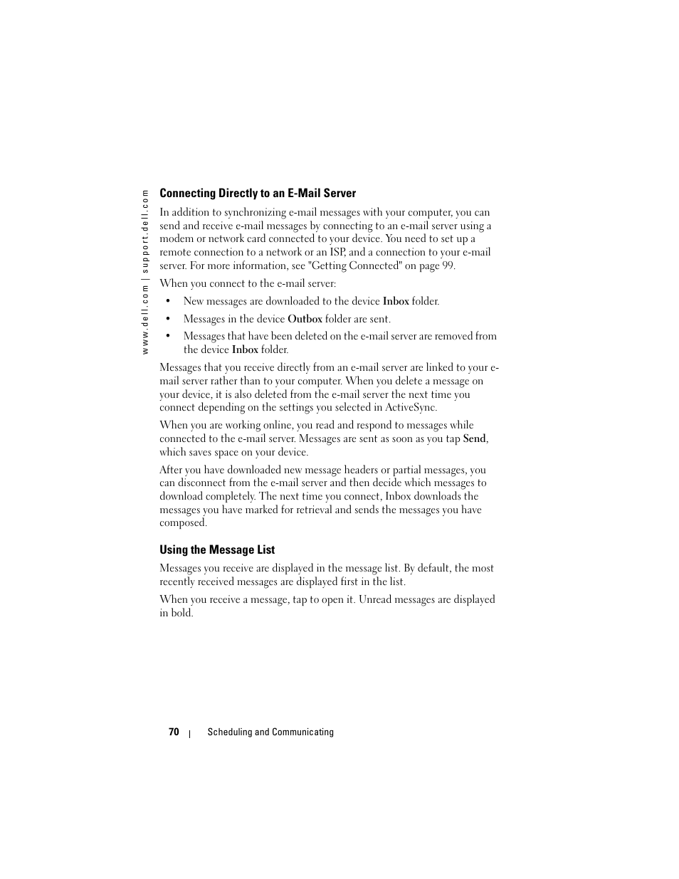 Dell AXIM X3 User Manual | Page 70 / 178