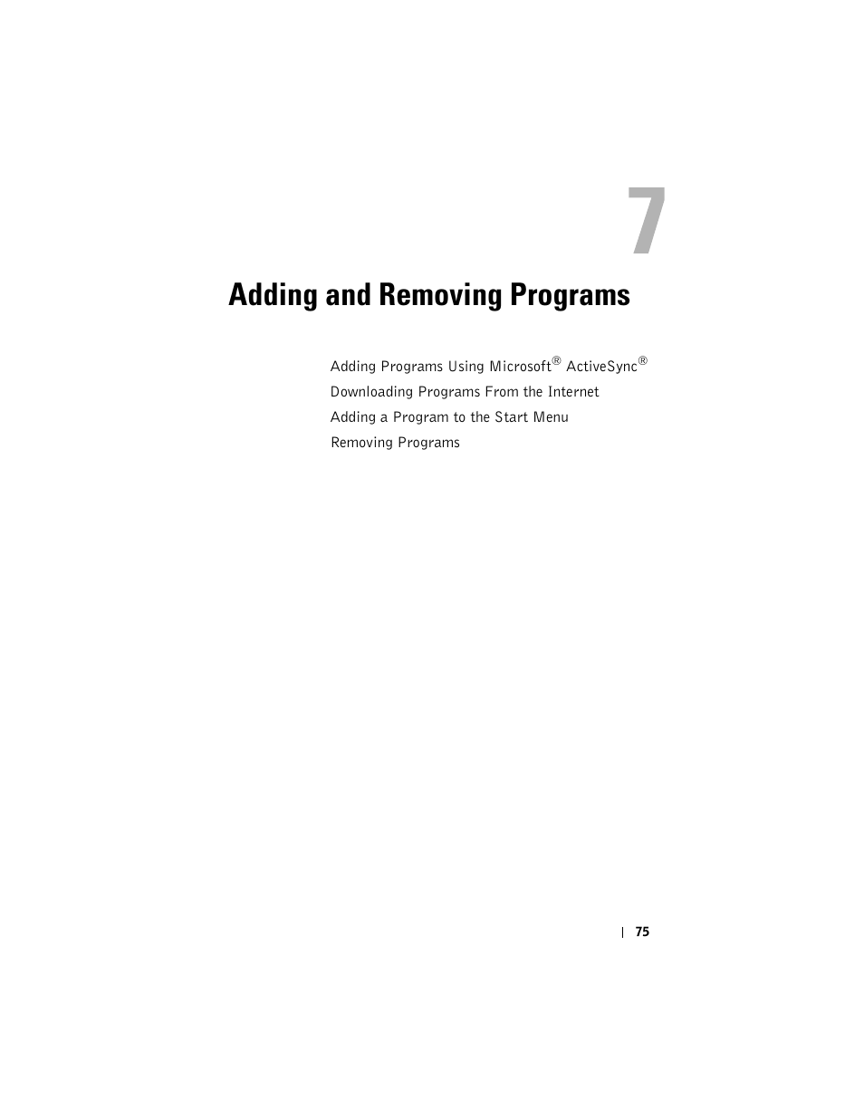 Adding and removing programs | Dell AXIM X3 User Manual | Page 75 / 178