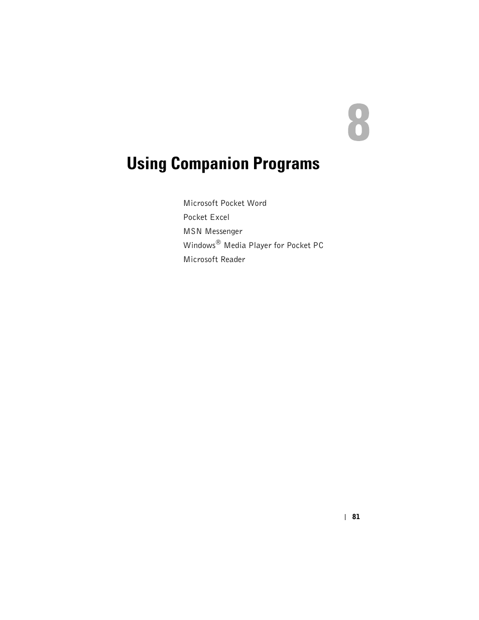 Using companion programs | Dell AXIM X3 User Manual | Page 81 / 178