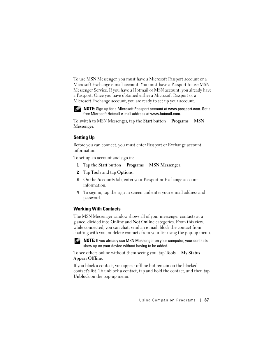 Dell AXIM X3 User Manual | Page 87 / 178